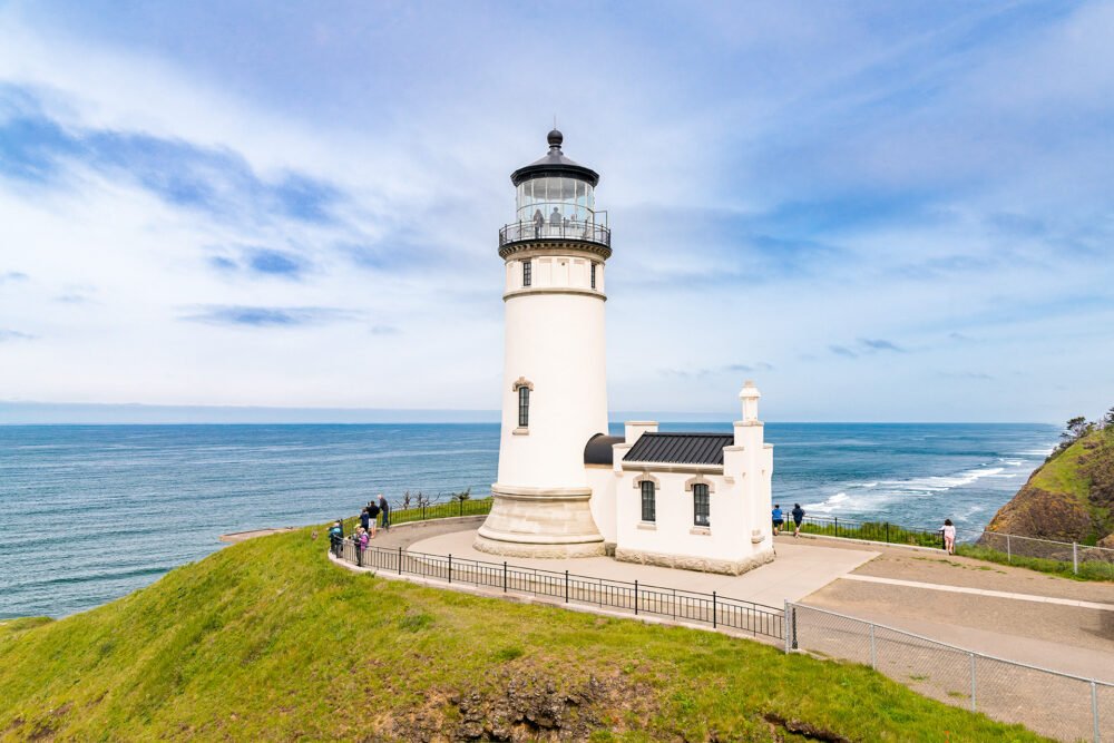 A beautiful old Lighthouse at Cape Disappointment on the Washington Coast.