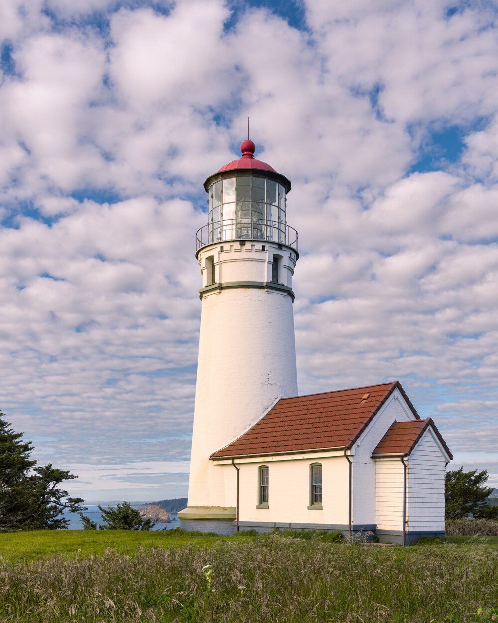 The Cape Blanco State Park Lighthouse overlooking the scenic Oregon Coast