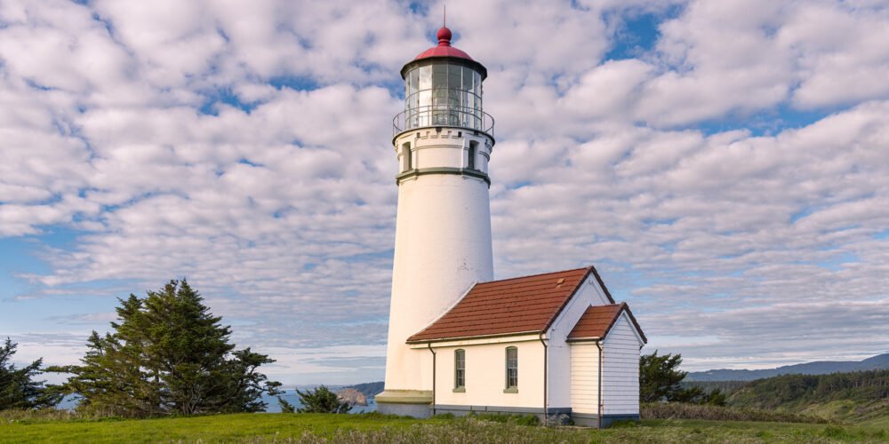 The Cape Blanco Lighthouse overlooking the Oregon Coast