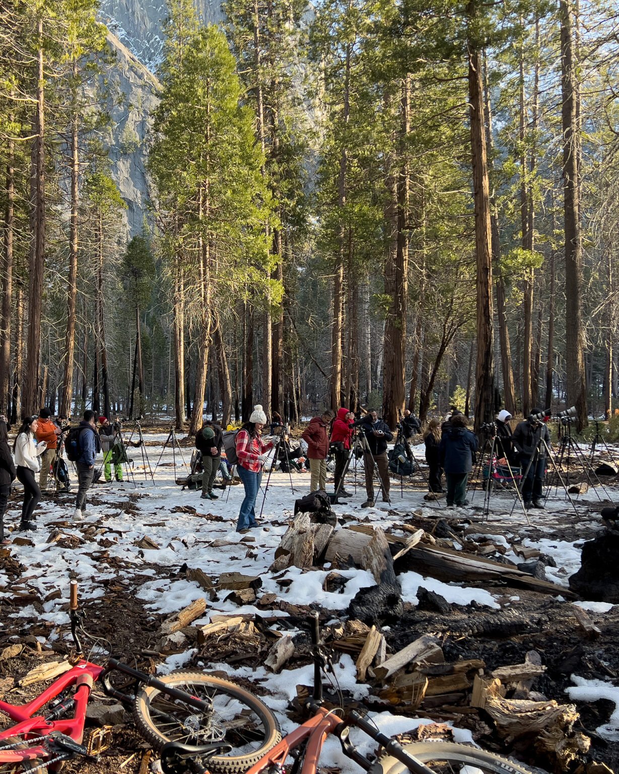 Photographers at Yosemite's Firefall